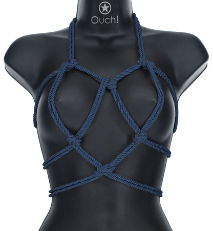OUCH! Bondage Rope - 10 M - Navy Blue - Navy Blue Nylon Bondage Rope - 10 metre Length