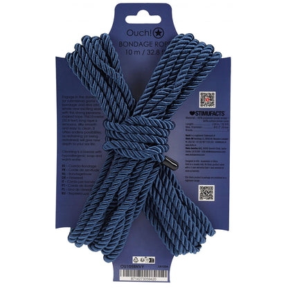 OUCH! Bondage Rope - 10 M - Navy Blue - Navy Blue Nylon Bondage Rope - 10 metre Length