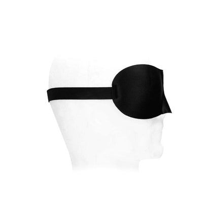 OUCH! Black & White Satin Curvy Eye Mask - Black Eye Restraint