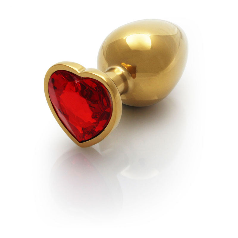 OUCH! Heart Gem Gold Butt Plug - Large