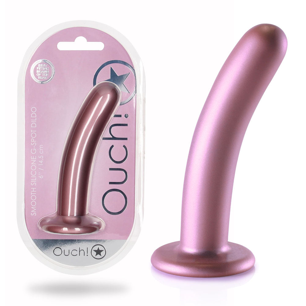 OUCH! Smooth Silicone G-Spot Dildo - 6'' / 14.5 cm