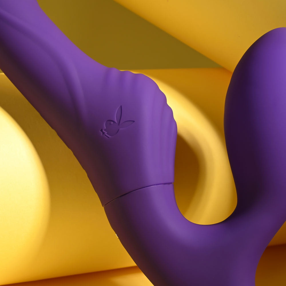 Playboy Pleasure HUG IT OUT - Purple 29 cm USB Rechargeable Strapless Strap-On