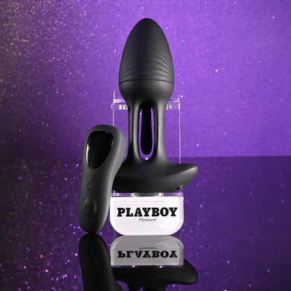 Playboy Pleasure RIM SHOT - Black 11.4 cm USB Rechargeable Vibrating Butt Plug
