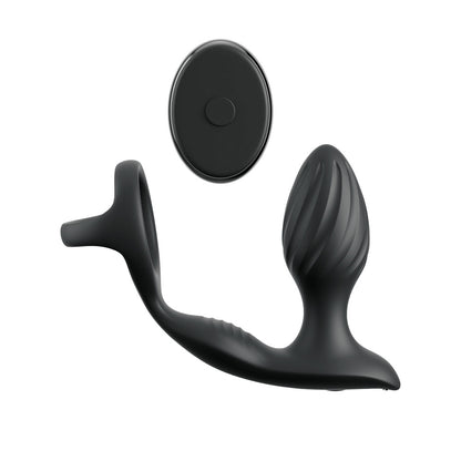 Anal Fantasy Elite Ass-Gasm Gyro-Milk Pro - Black USB Rechargeable Gyrating Butt Plug with Cock Ring