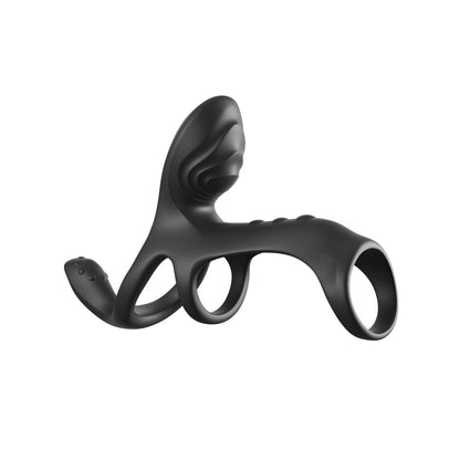 Fantasy C-Ringz Ultimate Couples Cage Max - Black USB Rechargeable Vibrating Cock Ring Cage