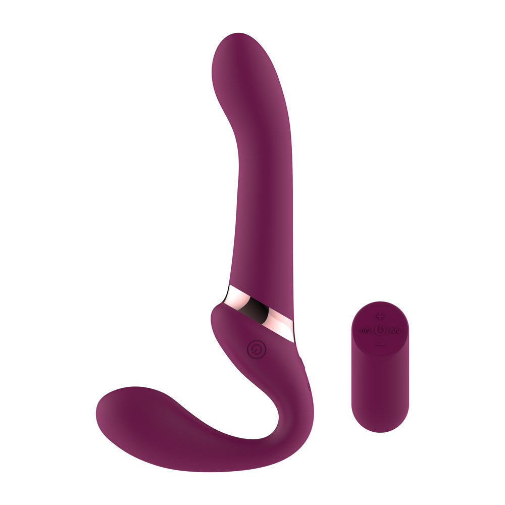 Passion Play Strapless Dildo with Remote Controller - Purple 25 cm USB Rechargeable Strapless Strap-On with Wireless Remote