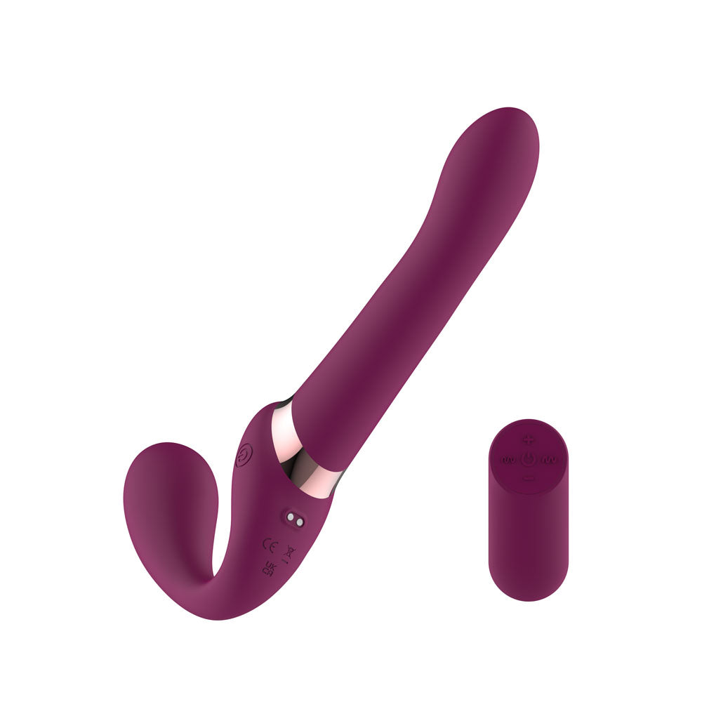 Passion Play Strapless Dildo with Remote Controller - Purple 25 cm USB Rechargeable Strapless Strap-On with Wireless Remote