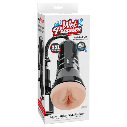 PDX Wet Pussies Super Sucker XXL Stroker - Flesh - Flesh Vagina Stroker with Suction Pump