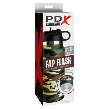 PDX Plus Fap Flask - Happy Camper - Frosted Discreet Stroker