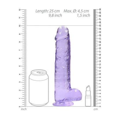 RealRock 9'' Realistic Dildo With Balls - Purple 22.9 cm Dong