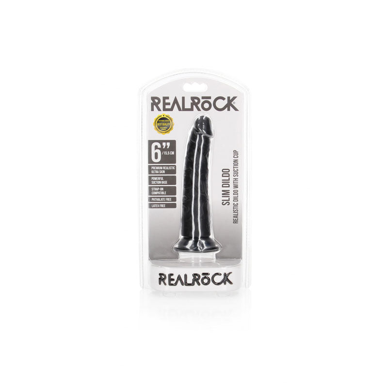 REALROCK Realistic Slim Dildo without Balls - 15.5 cm