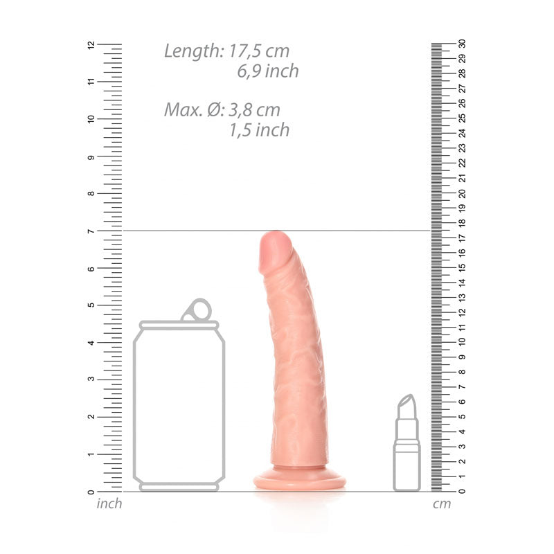 REALROCK Realistic Slim Dildo without Balls - 15.5 cm