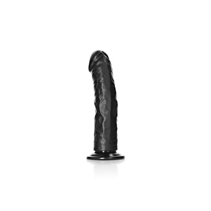REALROCK Realistic Regular Curved Dildo with Suction Cup - 20 cm - Black 20 cm (8'') Dong