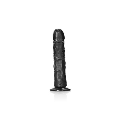 REALROCK Realistic Regular Curved Dildo with Suction Cup - 20 cm - Black 20 cm (8'') Dong
