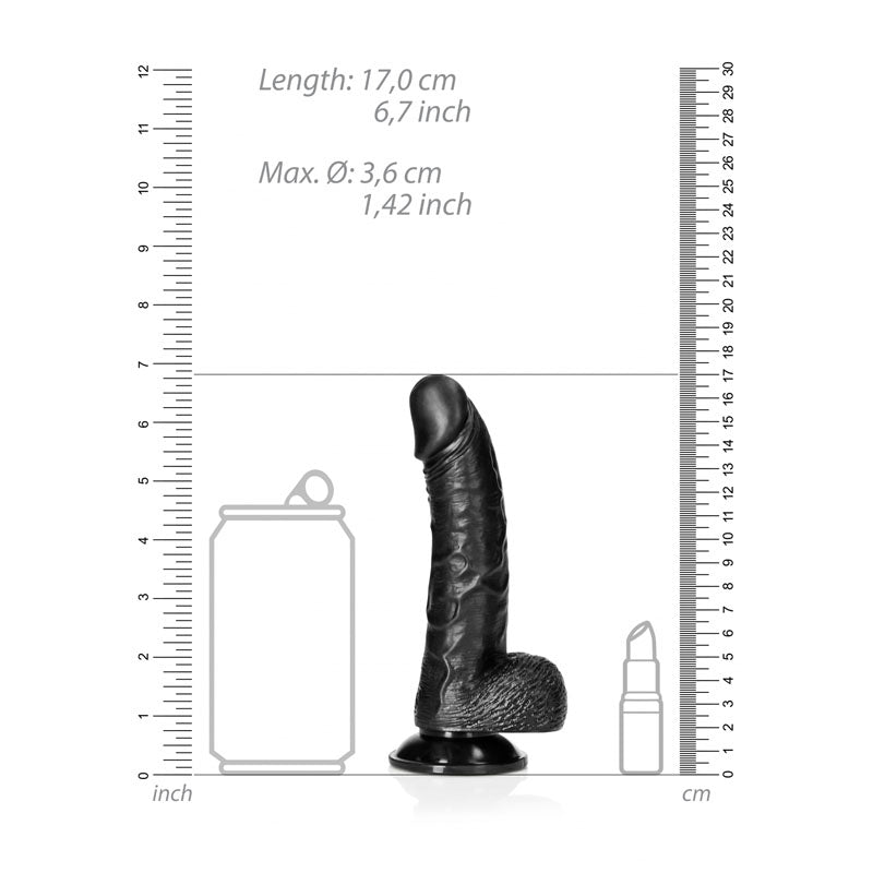 REALROCK Realistic Regular Curved Dong with Balls - 15.5 cm