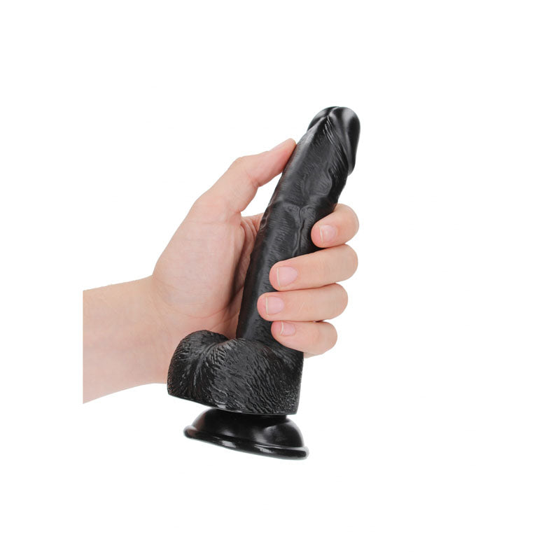 REALROCK Realistic Regular Curved Dong with Balls - 18 cm