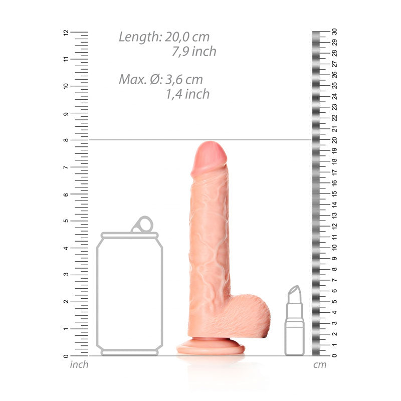 REALROCK Straight Realistic Dildo with Balls - 18 cm