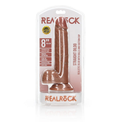 REALROCK Straight Realistic Dildo with Balls - 20.5 cm