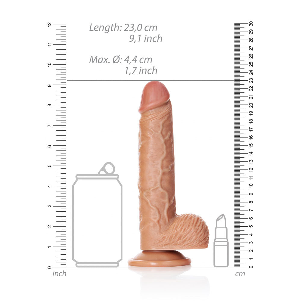 REALROCK Straight Realistic Dildo with Balls - 20.5 cm