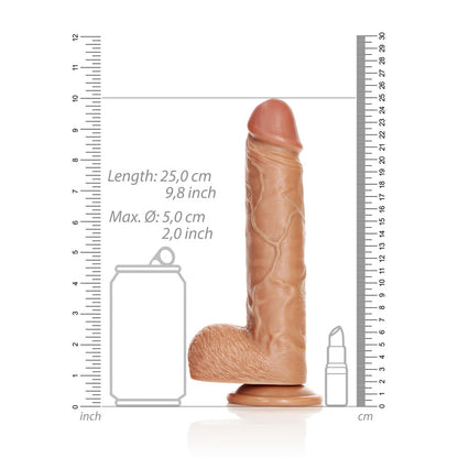 REALROCK Straight Realistic Dildo with Balls - 23 cm