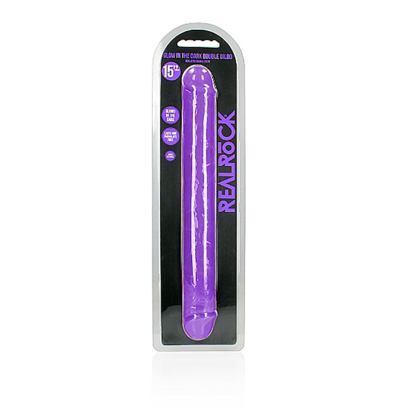 REALROCK 38 cm Double Dong Glow - Purple