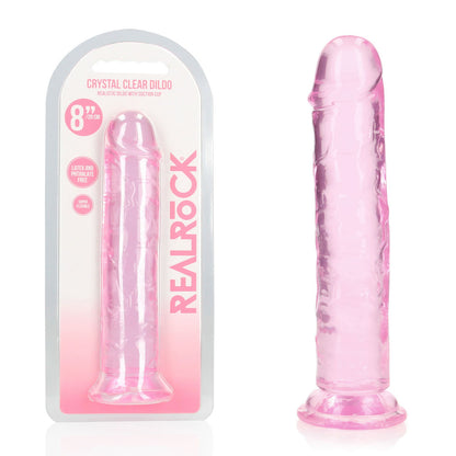 eight inch Pink cylindrical product with 'Real Rock' branding on a white background