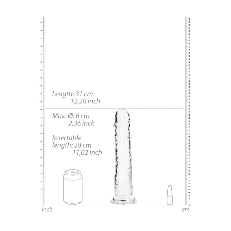 REALROCK 31 cm Straight Dildo - Clear