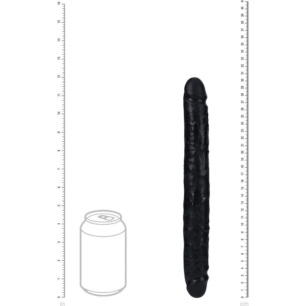 REALROCK 30cm Slim Double Dildo - Black