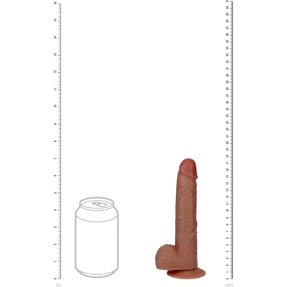 REALROCK 18cm Vibrating Cock + Balls - Tan