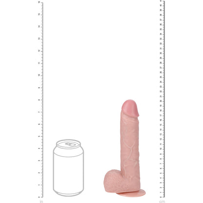 REALROCK 20cm Vibrating + Rotating Cock + Balls - Flesh