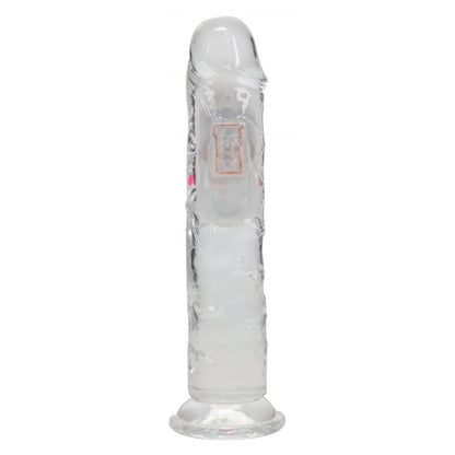 REALROCK 7'' No Balls Wireless Rechargeable LED Vibrating Dong - Clear with LED 20 cm USB Rechargeable Vibrating Dong with Remote
