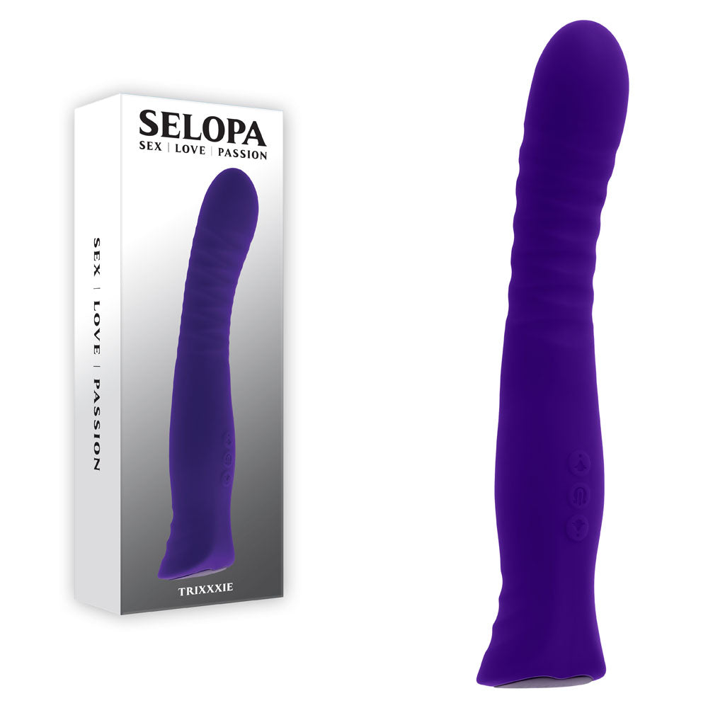 Selopa TRIXXXIE - Purple 22.2 cm USB Rechargeable Vibrator