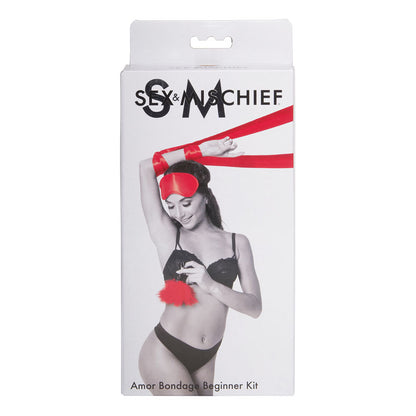 Sex & Mischief Amor Bondage Beginner Kit - Red - 5 Piece Set