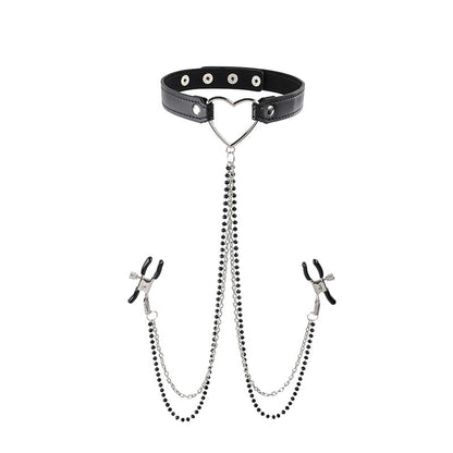 Sex & Mischief Amor Collar with Nipple Clamps