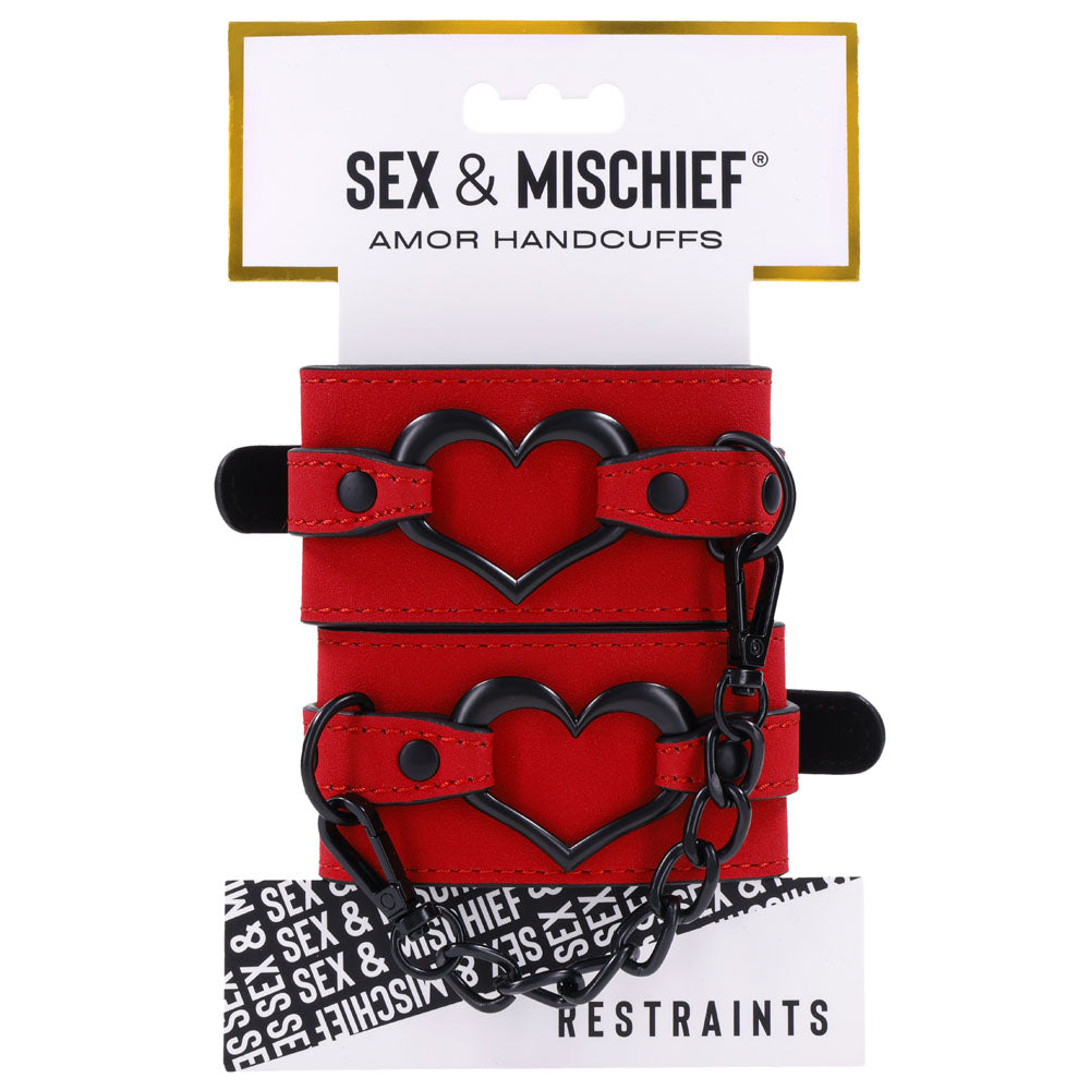 Sex & Mischief Amor Handcuffs - Red Restraints