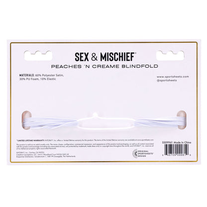 Sex & Mischief Peaches n CreaMe Blindfold - Peach Eyemask