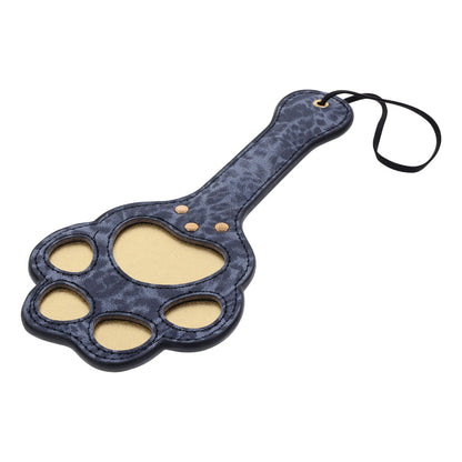 Sex & Mischief Cougar Paw Paddle - Navy Blue/Gold Spanking Paddle