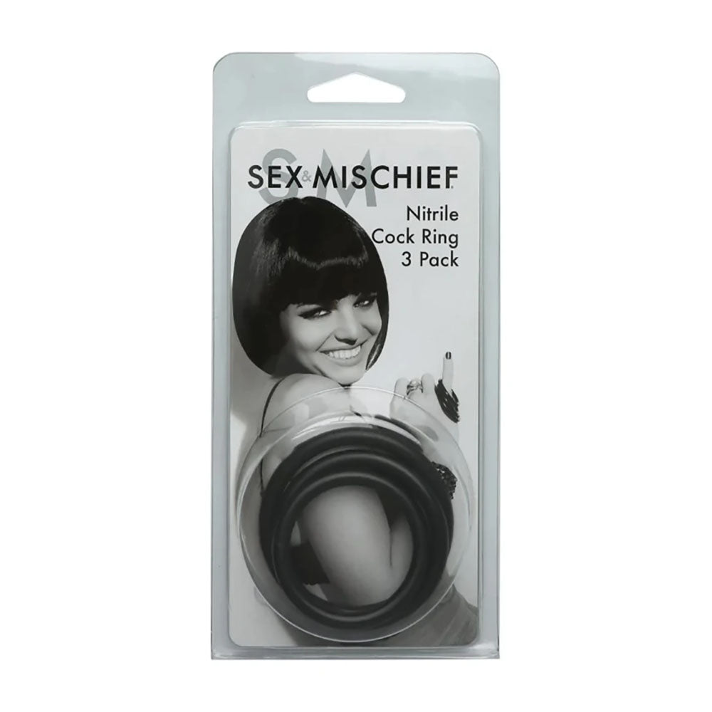 Sex & Mischief Nitrile Cock Ring 3 Pack