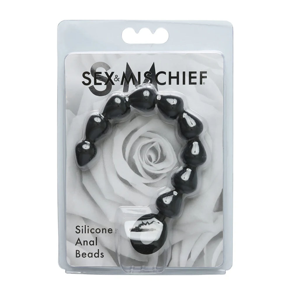 Sex & Mischief Silicone Anal Beads - Black