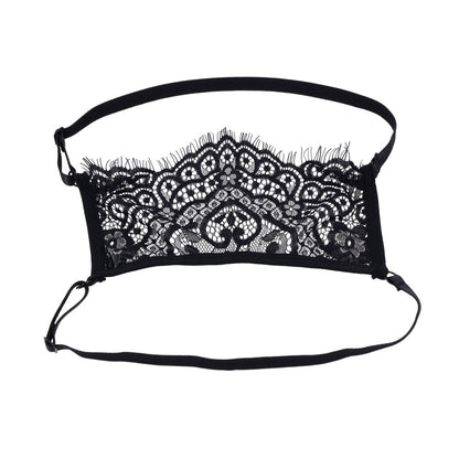 S&M Veiled Vision Lace Blindfold - Black Lace Blindfold