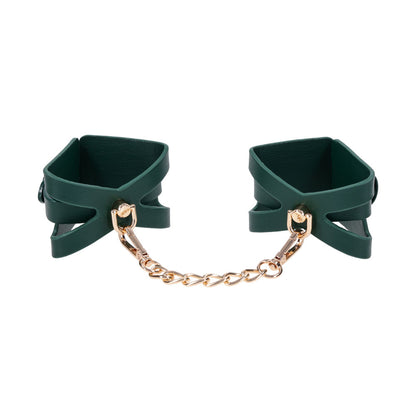 Sex & Mischief Indica Cutout Cuffs - Green/Gold Restraints