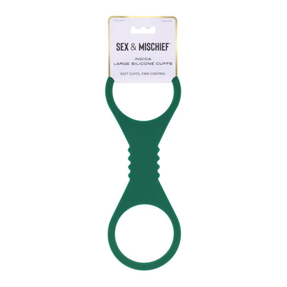 Sex & Mischief Indica Large Silicone Cuffs - Green Large Restraints