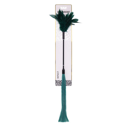 Sex & Mischief Indica Feather Tickler - Green Feather Tickler Whip