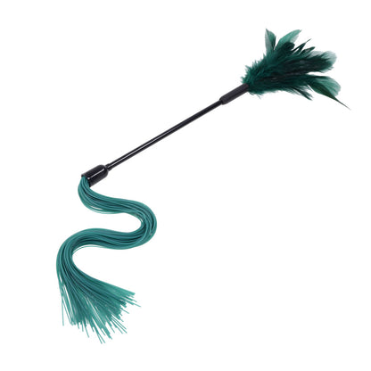 Sex & Mischief Indica Feather Tickler - Green Feather Tickler Whip