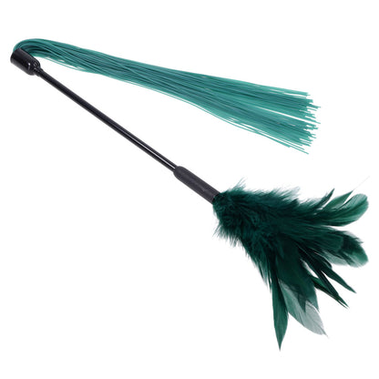 Sex & Mischief Indica Feather Tickler - Green Feather Tickler Whip