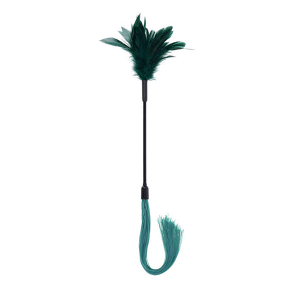 Sex & Mischief Indica Feather Tickler - Green Feather Tickler Whip