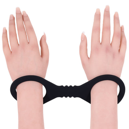 Sex & Mischief Shadow Small Silicone Cuffs - Black Small Restraints