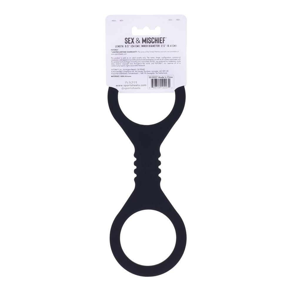 Sex & Mischief Shadow Small Silicone Cuffs - Black Small Restraints