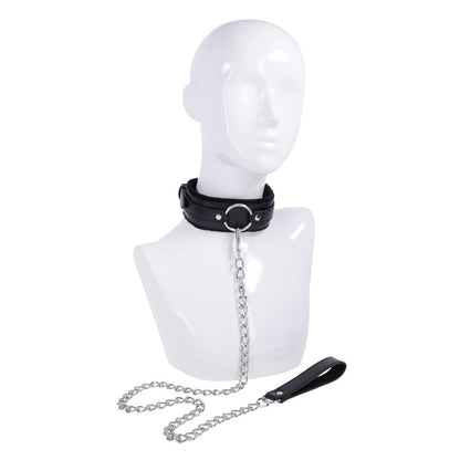 S&M Shadow Collar and Leash - Black Neck Restraint and Leash