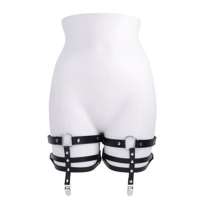 S&M Shadow Garters - Black Leg Garters
